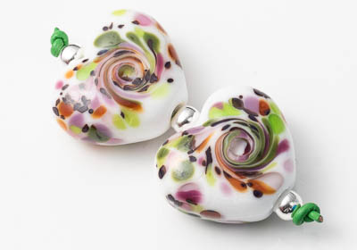 Lampwork Heart Beads