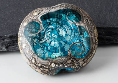 Large Whirlpool Lampwork Bead