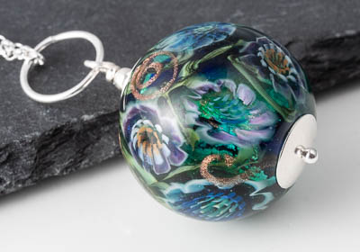 Flower Lampwork Pendant Necklace