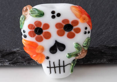 Lampwork Sugar Skull Bead