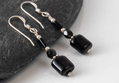 Black and Silver Earrings