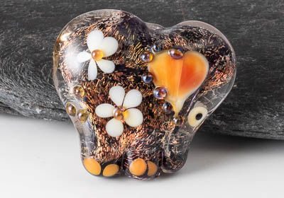 Dichroic Lampwork Elephant Bead