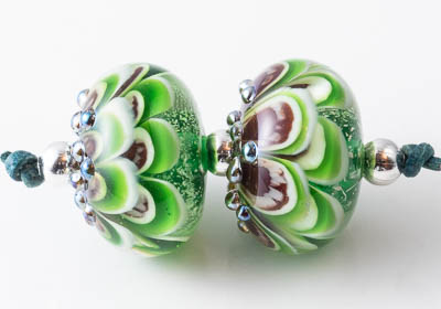 Lampwork Dahlia Beads