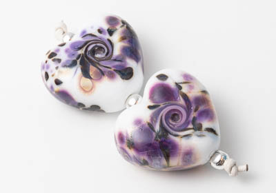 Lampwork Heart Beads