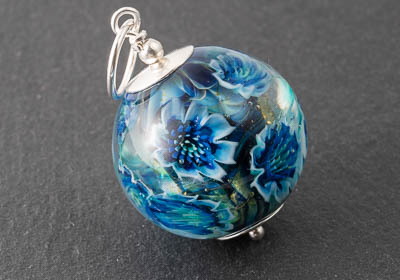 Flower Lampwork Pendant Necklace