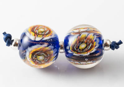 Lampwork Murrini Flower Beads