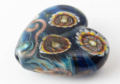 Lampwork Murrini Heart Bead