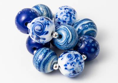 Blue Lampwork Beads