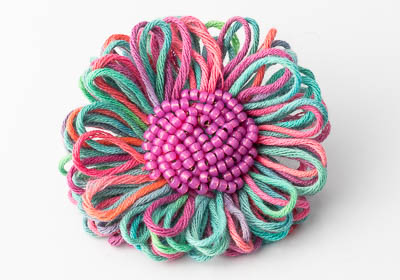 Beaded Flower Brooch