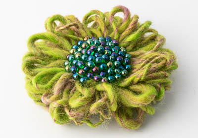 Beaded Flower Brooch