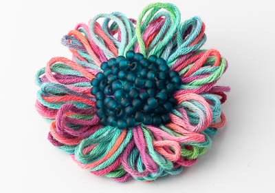 Beaded Flower Brooch