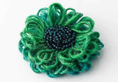 Beaded Flower Brooch