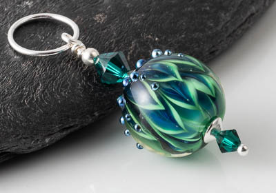 Dahlia Lampwork Pendant