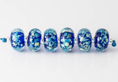 Blue Lampwork Beads