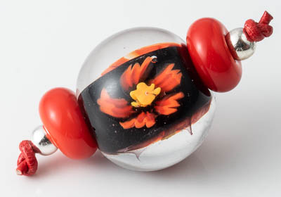 Lampwork Murrini Flower Bead