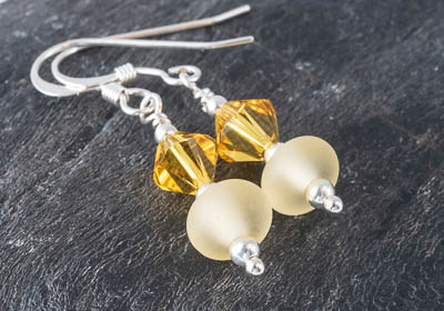 Yellow Lampwork Earrings