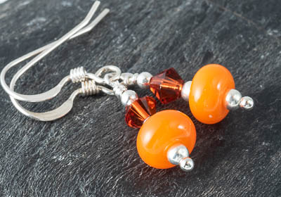 Orange Lampwork Earrings