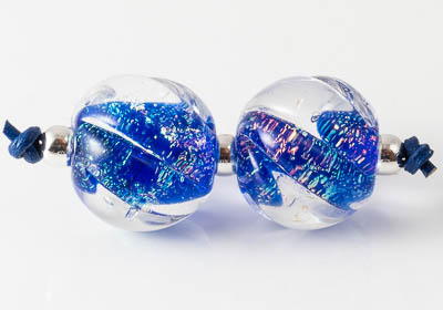 Dichroic Swirly Lampwork Beads