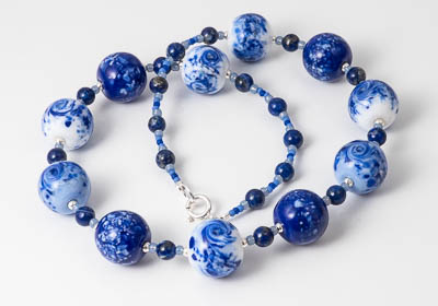 Blue Lampwork Necklace