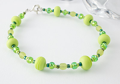Lime Green Lampwork Bracelet