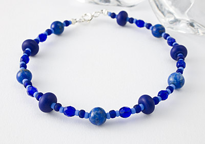 Lapis Lazuli Lampwork Bracelet