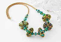 Green Beaded Bead Necklace