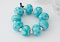 Turquoise Tumbled Lampwork Beads