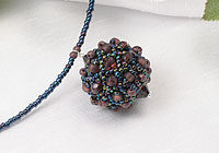 "Blackberry" Beaded Pendant Necklace Detail