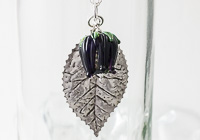 Purple Rose and Leaf Pendant Purple Rose and Leaf Pendant