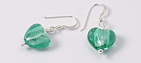 Sea Green Heart Earrings