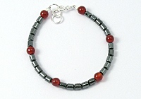 Red Agate and Haematite Bracelet