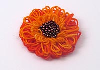 Orange Flower Brooch