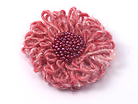 Dusky Pink Flower Brooch