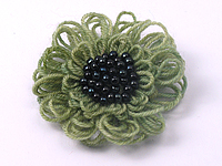 Dusky Green Flower Brooch