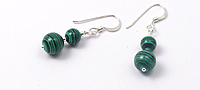 Malachite and Sterling Silver Earrings