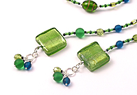 Turquoise and Green Lariat In Detail
