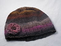 Pink and Rust 100% Wool Beanie Hat