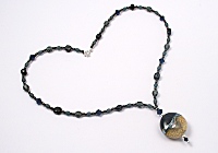 "Storm" Blue Lampwork Pendant Necklace