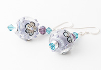 Purple Flowery Lampwork Earrings Purple Flowery Lampwork Earrings