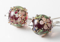 Pink Flowery Lampwork Earrings Pink Flowery Lampwork Earrings