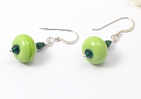 "Spring Green" Lampwork Earrings