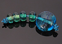 Transparent Turquoise Swirl Beads