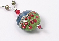 "Poppy Field" Lampwork Necklace in Detail