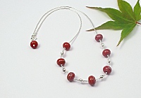 "Rouge" Lampwork and Sterling Silver Necklace