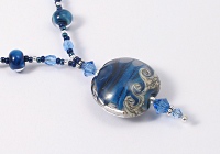 "Waves" Lampwork Necklace in Detail