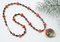 "Coral Delight" Lampwork Necklace