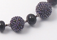 "Deep Purple" Beaded and Lampwork Necklace