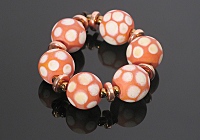 "Spotty Coral" Glass Lampwork Beads