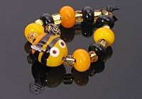 Buzzy Bee Lampwork Beads