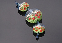 "Poppy Fields" Lampwork Beads
